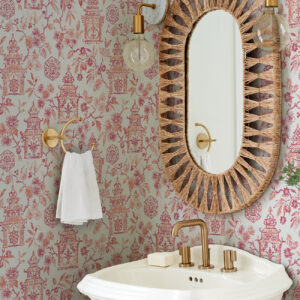 Helaine Coral Pagoda Wallpaper