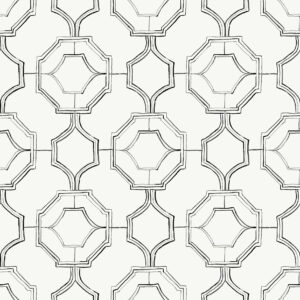 Gallina Charcoal Trellis Wallpaper