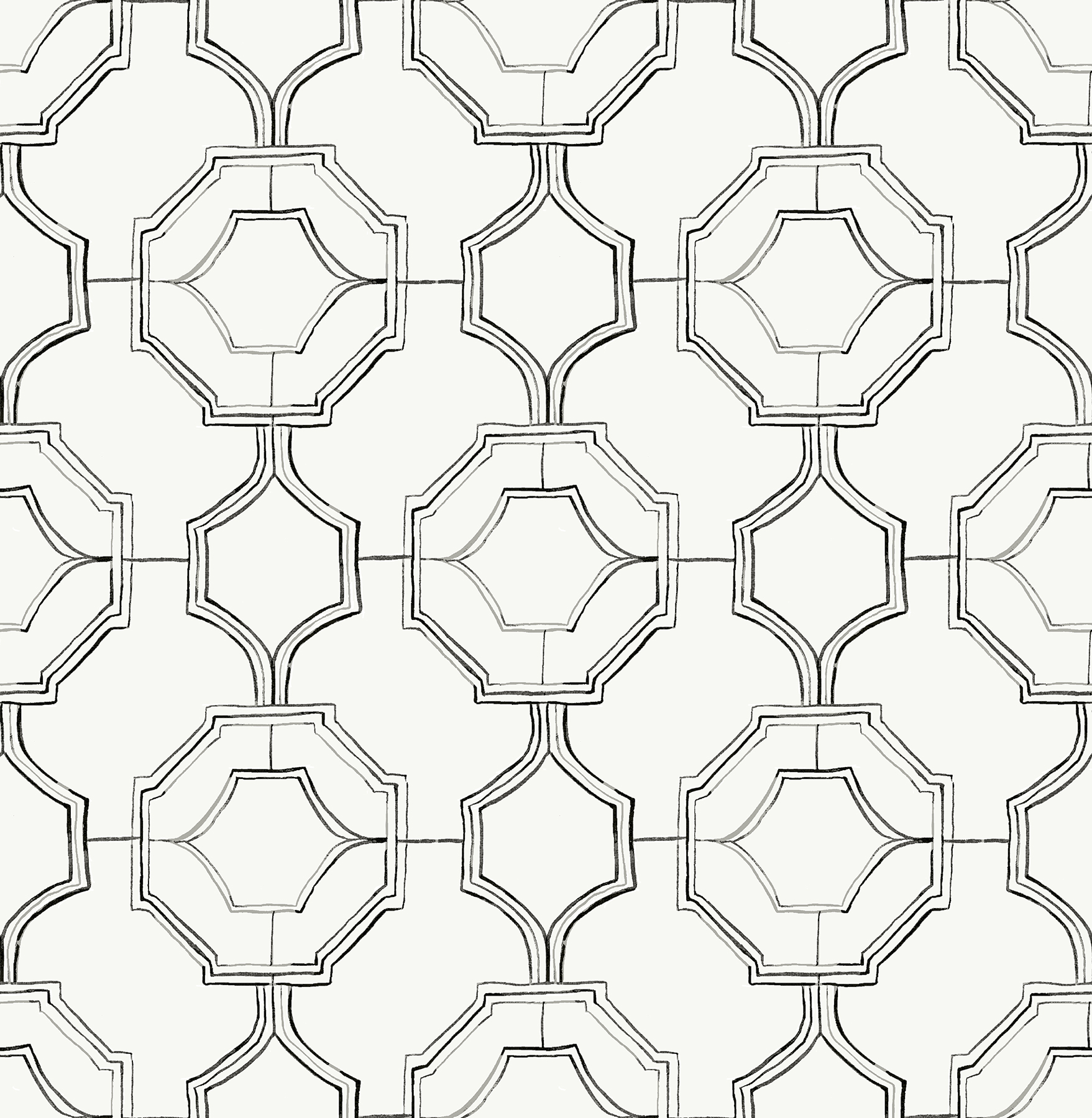 Gallina Charcoal Trellis Wallpaper
