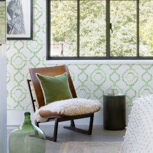 Gallina Green Trellis Wallpaper