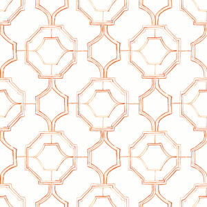 Gallina Orange Trellis Wallpaper