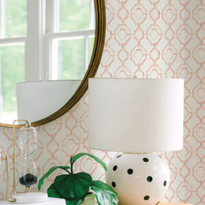 Gallina Orange Trellis Wallpaper