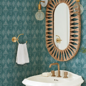 Grady Teal Dotted Geometric Wallpaper