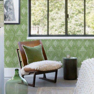 Grady Green Dotted Geometric Wallpaper