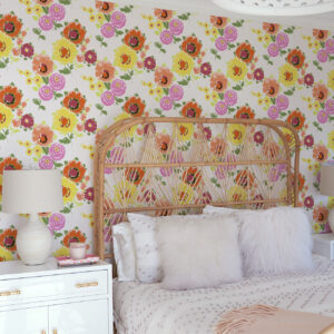 Essie Yellow Painterly Floral Wallpaper