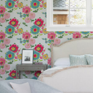 Essie Pink Painterly Floral Wallpaper