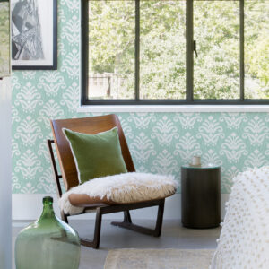 Keaton Aqua Medallion Wallpaper