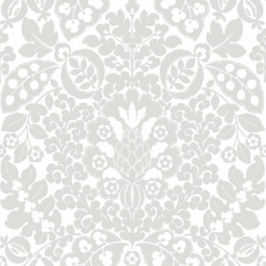 Marni Grey Fruit Damask Wallpaper