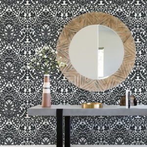 Marni Black Fruit Damask Wallpaper