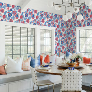 Jana Red Jacobean Wallpaper