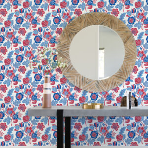 Jana Red Jacobean Wallpaper