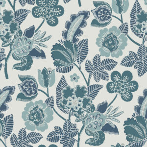 Jana Teal Jacobean Wallpaper