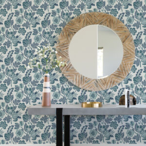 Jana Teal Jacobean Wallpaper