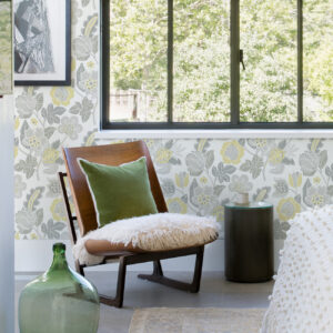 Jana Light Grey Jacobean Wallpaper