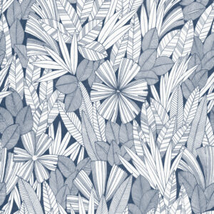 Bannon Blue Leaves Wallpaper
