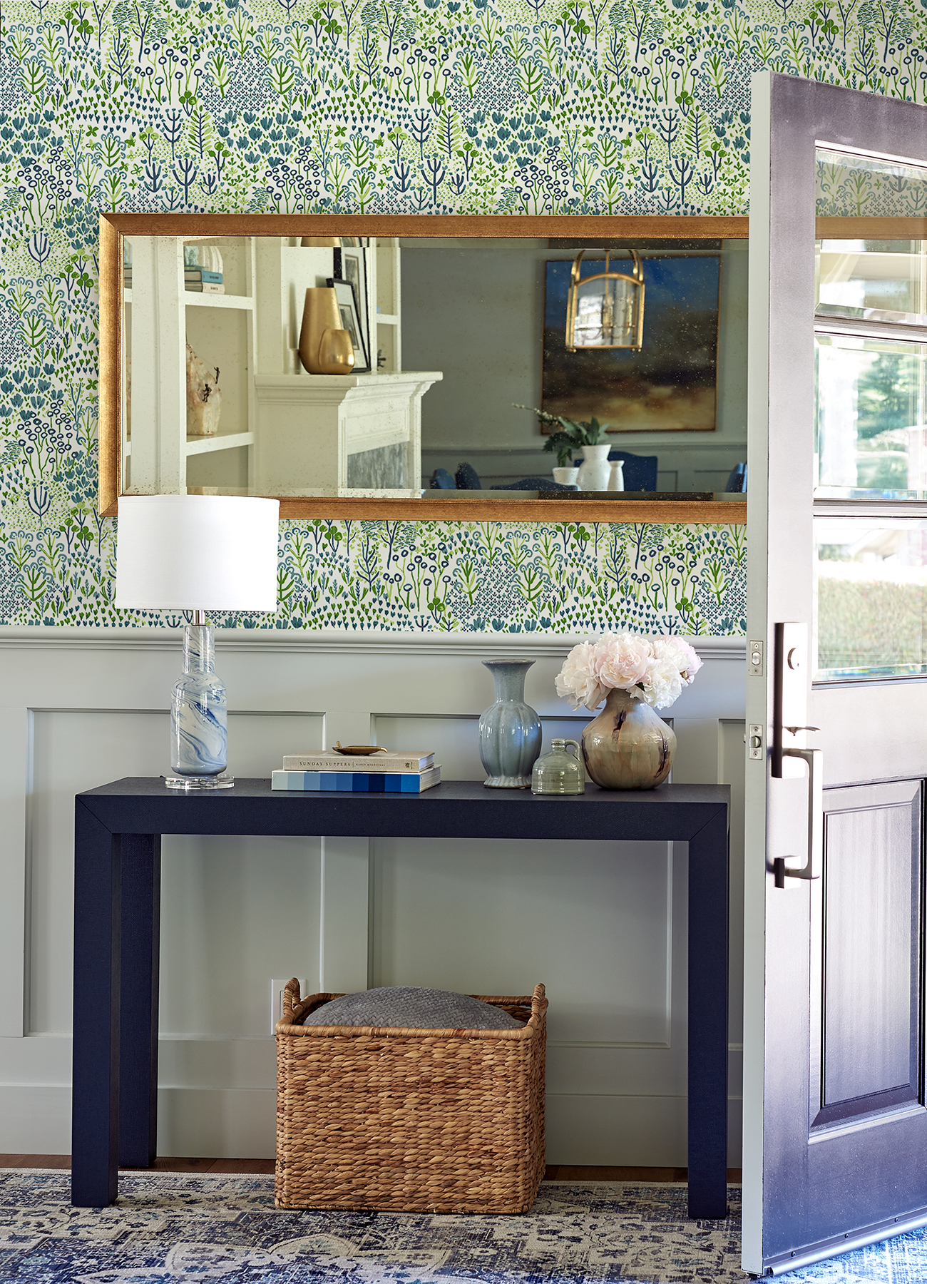 Chilton Teal Wildflowers Wallpaper - Image 3