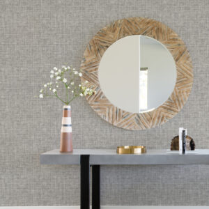 Emerson Grey Faux Linen Wallpaper