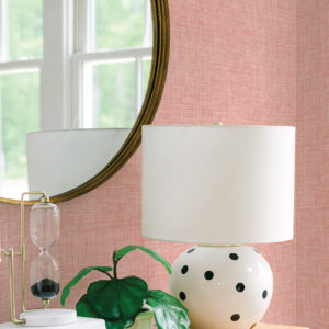Emerson Coral Faux Linen Wallpaper