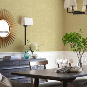 Emerson Yellow Faux Linen Wallpaper