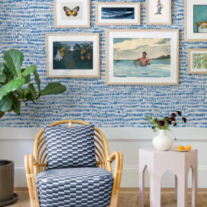 Runes Sapphire Brushstrokes Wallpaper