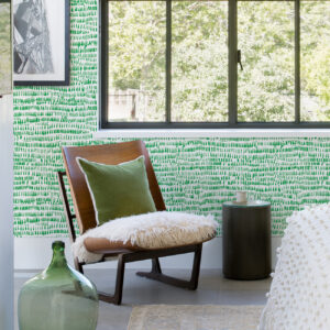 Runes Green Brushstrokes Wallpaper