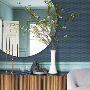 Gator Blue Geometric Stripe Wallpaper