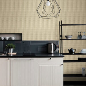 Gator Wheat Geometric Stripe Wallpaper