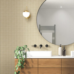 Gator Wheat Geometric Stripe Wallpaper