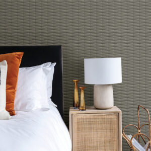 Gator Brown Geometric Stripe Wallpaper