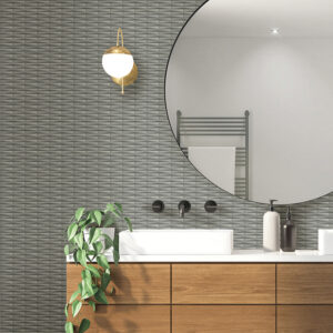 Gator Slate Geometric Stripe Wallpaper