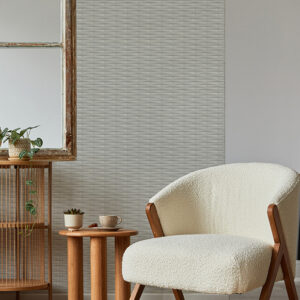 Gator Light Grey Geometric Stripe Wallpaper