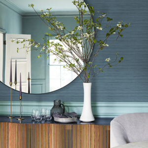 Shantung Blue Silk Wallpaper