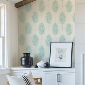 Bali Aqua Fern Wallpaper