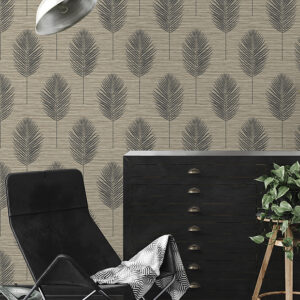 Bali Light Brown Fern Wallpaper