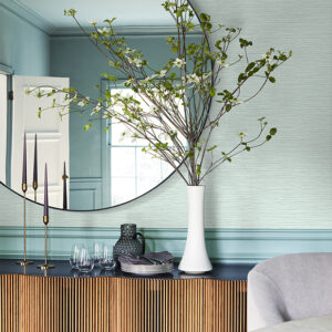 Rushmore Aqua Faux Grasscloth Wallpaper