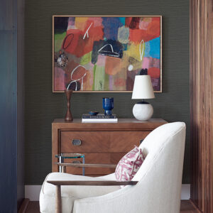 Rushmore Black Faux Grasscloth Wallpaper