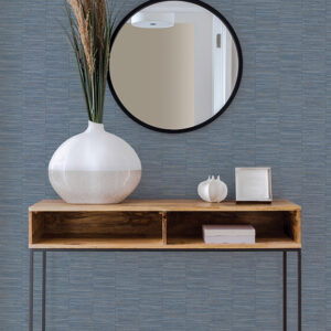 Jenga Blue Striped Column Wallpaper