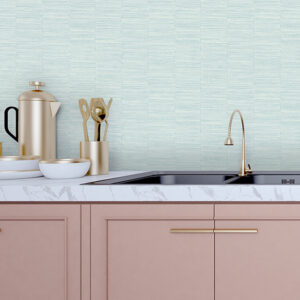 Jenga Aqua Striped Column Wallpaper