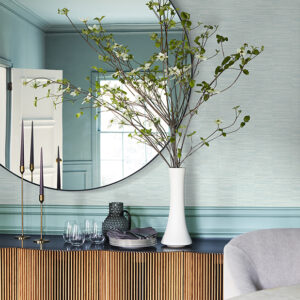 Jenga Aqua Striped Column Wallpaper