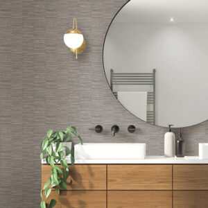 Jenga Charcoal Striped Column Wallpaper