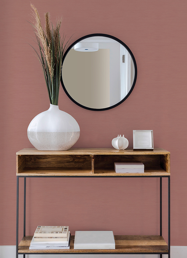 Moroccan Coral Sisal Texture Wallpaper - Image 3