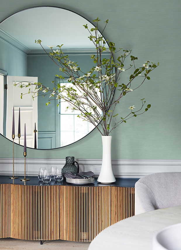 Moroccan Green Sisal Texture Wallpaper - Image 3