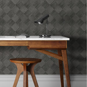 Thriller Black Wood Tile Wallpaper