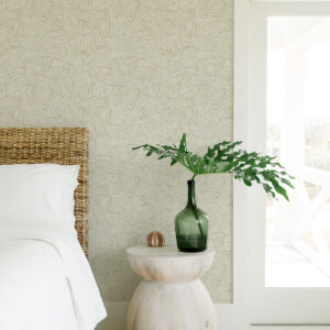 Aldabra Taupe Textured Geometric Wallpaper