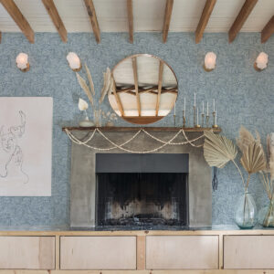 Aldabra Blue Textured Geometric Wallpaper