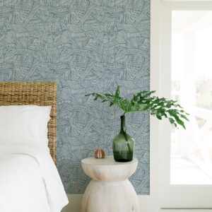 Aldabra Blue Textured Geometric Wallpaper