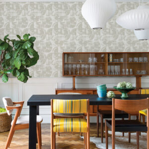 Giulietta Light Grey Painterly Geometric Wallpaper