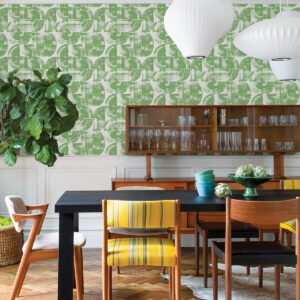 Giulietta Green Painterly Geometric Wallpaper