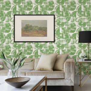 Giulietta Green Painterly Geometric Wallpaper