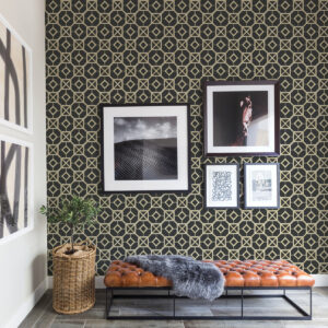 Livia Black Trellis Wallpaper